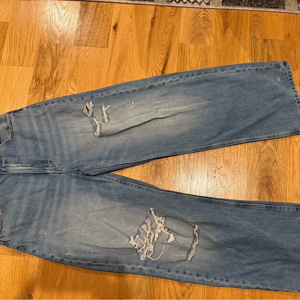 Zara Women's Distressed Blue Jeans